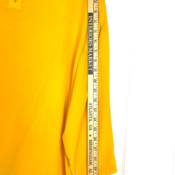 ADAM DOUGLAS Women's Yellow Blouse Top 100% Silk Size Medium 3/4 Sleeve - Picture 7 of 7